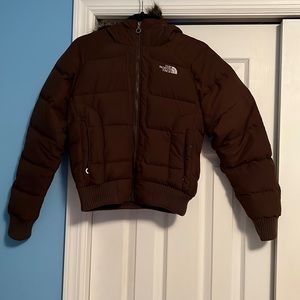 Women’s brown North Face winter jacket, size Small